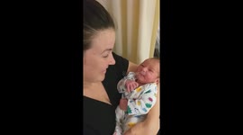 Big fart from new born baby catches both parents off guard
