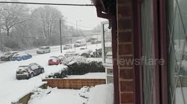 Heavy snow brings Bowburn, County Durham to standstill