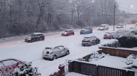 Heavy snowfall causes traffic disruption in County Durham