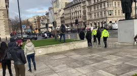 Man arrested Parliament square london anti lockdown protest jan 2021
