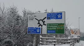 A1 at a standstill around Bowburn, County Durham due to heavy snow