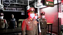 Police check bars are closed after COVID-19 outbreak in Chiang Mai, Thailand