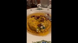 Osteria Morini New York City egg yolk raviolo