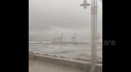 Sea surges as Malaga, Spain rocked by winter storm