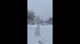 snowman in madrid downtown