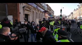 Scuffle at latest antilockdown protest in London