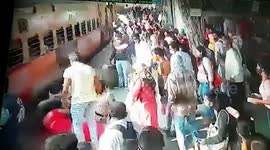 Railway cop saves woman from getting crushed by train in western India