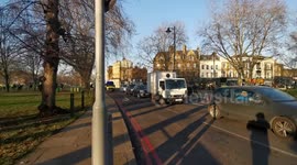 Heavy Police Presence To Stop Anti Coronavirus Demo In Clapham Common