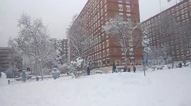 Calles completamente bloqueadas por la tormenta filomena