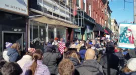 Bayridge Democrats gather outside Republican Congresswoman Nicole Malliotakis in Brooklyn ny and demand she invokes the 25th amendment on president trump