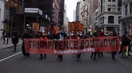New York: Anti-Trump marchers chant