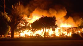 California home burns in massive blaze that sent firefighter to hospital