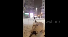 Spain: Skiers Take To Madrid Streets As Filomena Brings Heavy Snowfall 2