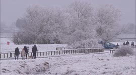 Light dusting of snow in Sheerness, Kent, UK