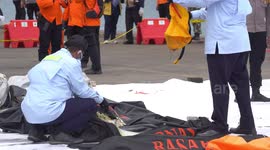 Indonesia plane crash: Rescuers inspect body bags containing human remains