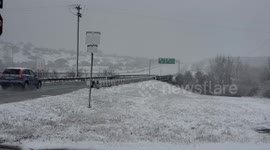 Winter snow storm in Central Texas