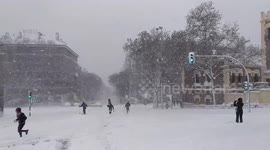 Storm Filomena in Madrid on 9th January, 2021.