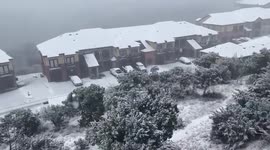 Rare snowfall blankets northern counties outside Houston