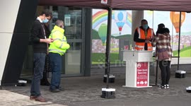 First people begin to arrive at super-hub vaccination centre at Ashton Gate Stadium, Bristol
