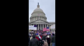 Trump Supporters Gather On the Steps of the Capitol on January 6
