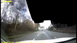 Van Driver overtakes while pulling in front of oncoming traffic dangerous driving