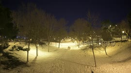 Unprecedented cold wave after storm Philomena during the coronavirus pandemic in Madrid on January 11st, 2021.