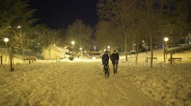 Unprecedented cold wave after storm Philomena during the coronavirus pandemic in Madrid on January 11st, 2021.