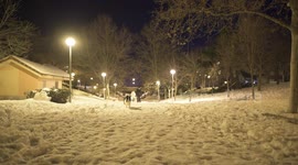 Unprecedented cold wave after storm Philomena during the coronavirus pandemic in Madrid on January 11st, 2021.