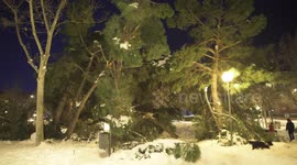 Unprecedented cold wave after storm Philomena during the coronavirus pandemic in Madrid on January 11st, 2021.