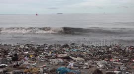 This Indonesian beach is buried in a devastating sea of plastic garbage