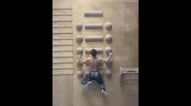 World cup boulderer shows body-defying climbing skills