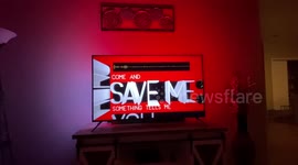 US man installs LED lights onto TV to illuminate his front room
