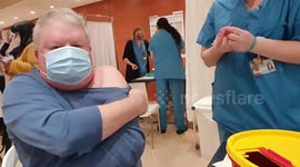 A man over 60 getting a Corona virus vaccine in Rambam Hospital, Haifa, Israel December 30, 2020