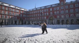 Madrid reactivated after heavy snowfall of Filomena in Madrid 12nd January, 2021.