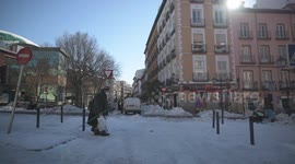 Madrid reactivated after heavy snowfall of Filomena in Madrid 12nd January, 2021.