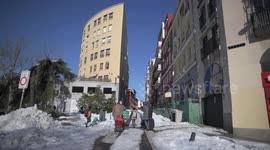 Madrid reactivated after heavy snowfall of Filomena in Madrid 12nd January, 2021.