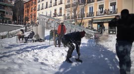 Madrid reactivated after heavy snowfall of Filomena in Madrid 12nd January, 2021.