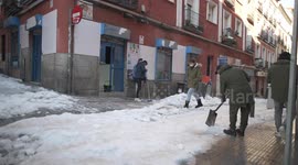 Madrid reactivated after heavy snowfall of Filomena in Madrid 12nd January, 2021.