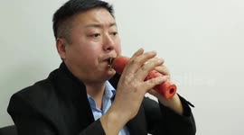 This Chinese man recreates famous songs using unique instruments such as carrots and potatoes