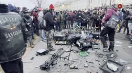 Rioters destroy media equipment as Pro-Trump protesters storm US Capitol