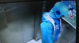 Delivery man caught on camera urinating in lift in southern China