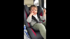 Cute toddler gets covered in chocolate in the car, and is very cheeky when confronted by mummy!