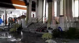 Firefighters battle blaze at Buddhist temple in Thailand