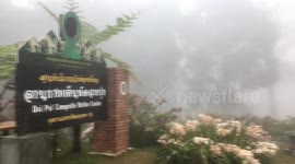 Locals enjoy cooler temperatures on mountain in Chiang Mai, Thailand
