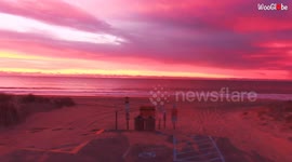 Sunrise at Napeaque Ocean Beach on Napeaque Lane in The Hamptons New York