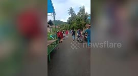 Panic in streets after strong earthquake hits Indonesia