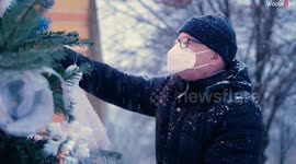 Christmas tree event for the Ochota district in Warsaw, Poland