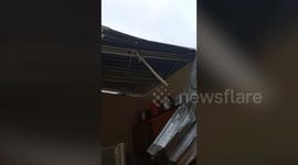 Resident documents damage inside house after strong earthquake hits Indonesia