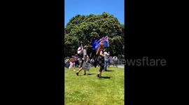 New Zealand: Anti-Lockdown Demonstrators And Trump Supporters Protest At Parliament