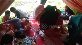 The atmosphere of evacuating victims of the Mamuju earthquake, West Sulawesi. Indonesia